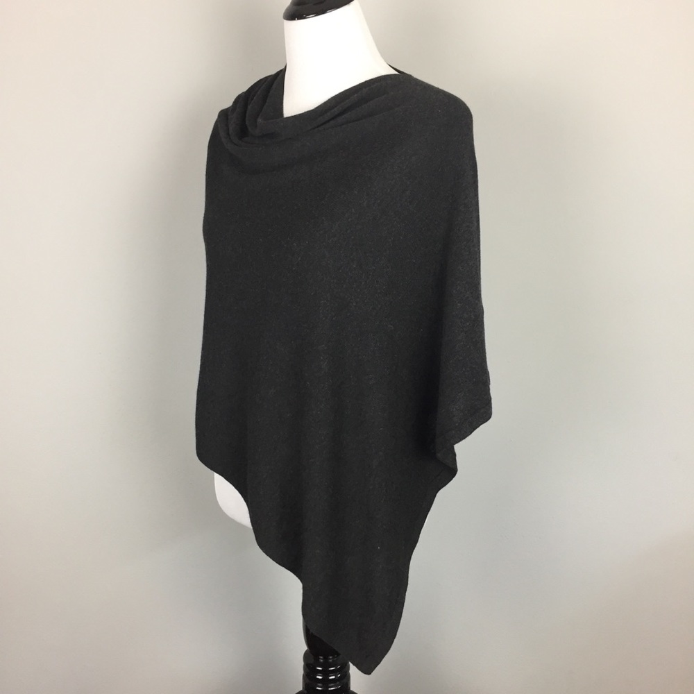 Cubus Gray Drape Neck Asymmetrical Sweater Poncho